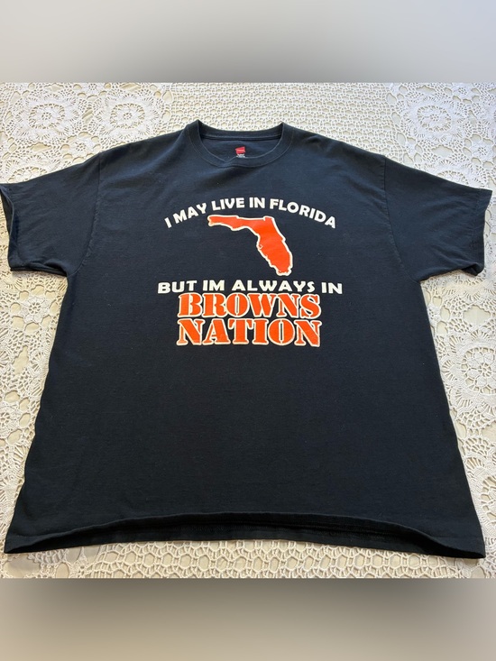 Hanes Other - Hanes Cleveland Browns NFL Men's XL Black Graphic T-Shirt Orange White